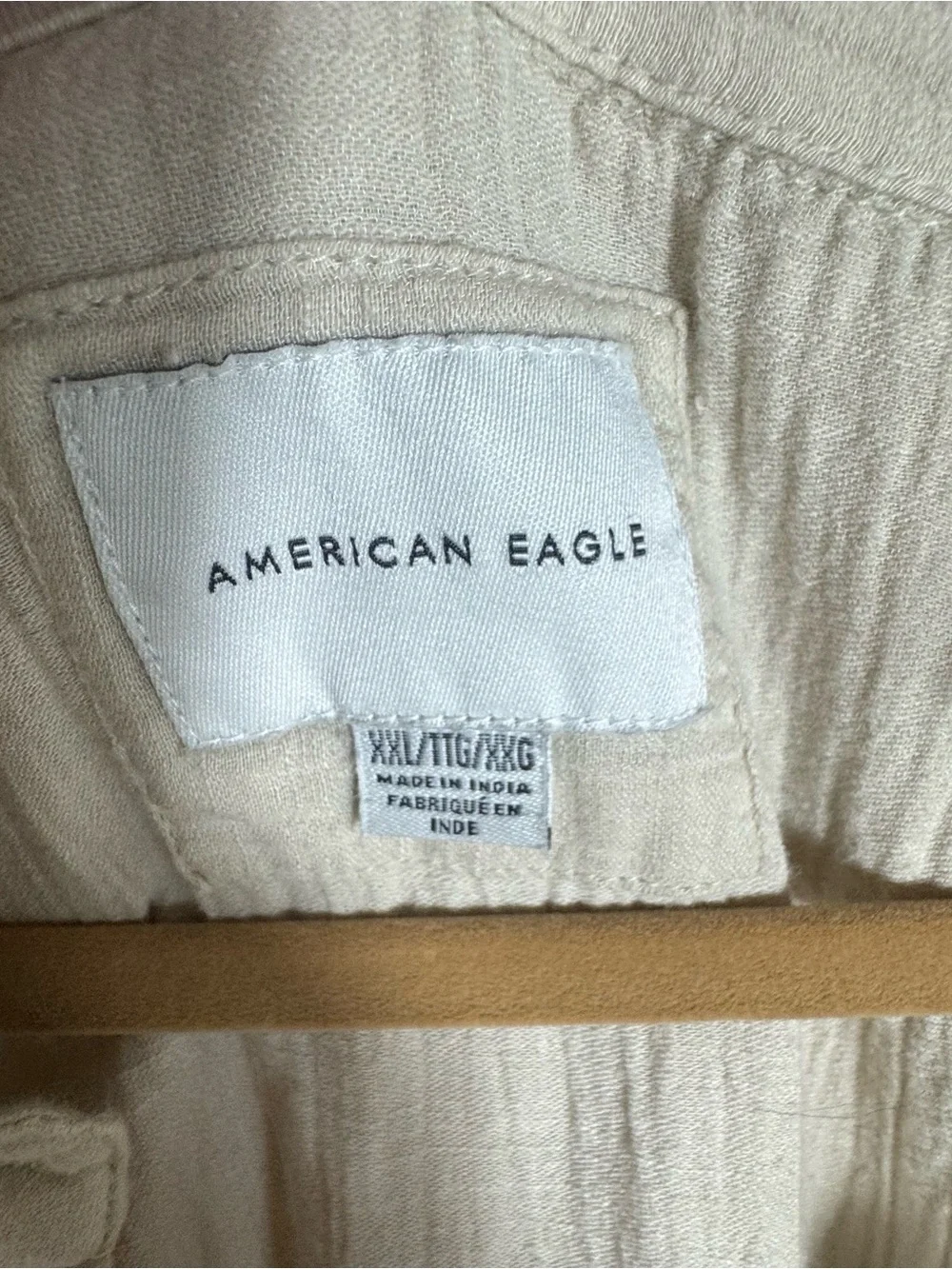 American Eagle Oversized Gauze Coverup Button Down Shirt Cream Beige Women’s XXL - Picture 4 of 7